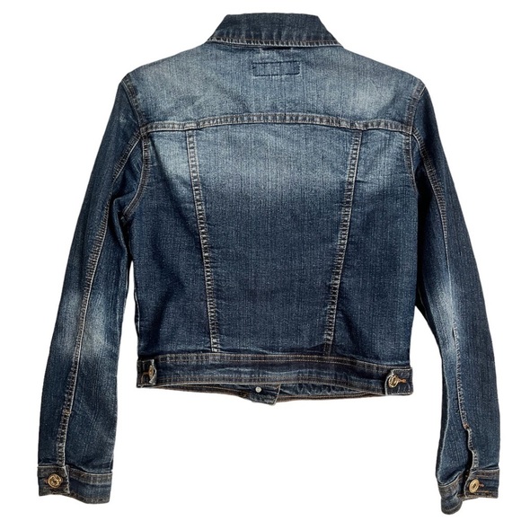 Seductions DENIM cropped Jean Jacket. Streetwear Gold decorative studs. Medium - Picture 2 of 14
